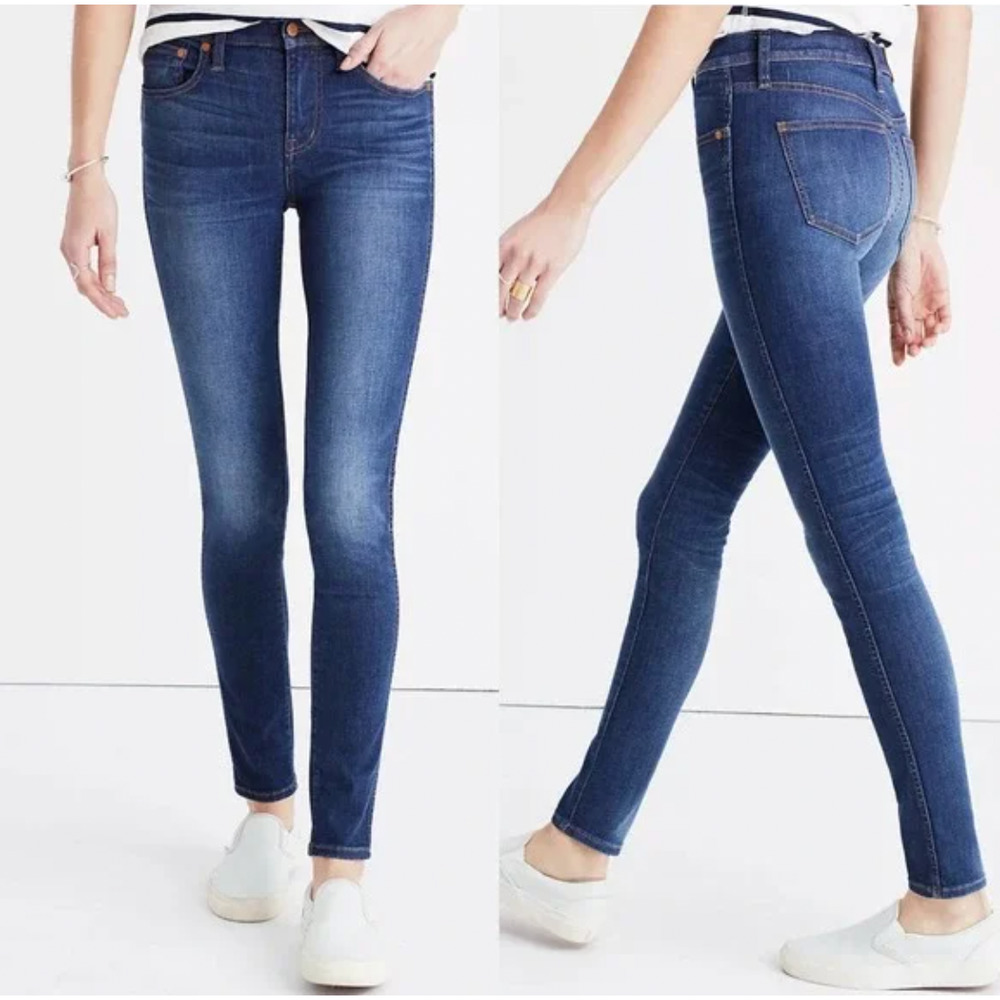 Madewell 9" High-Riser Skinny Skinny Jeans in Polly‎ Wash Blue Stretch Size 28